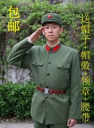 老式65式怀旧军干服涤卡涤良解放老兵红卫兵演出服聚会绿军装套装