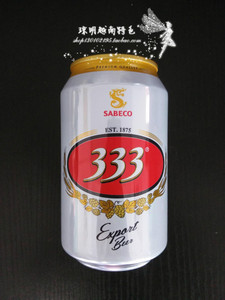 越南正品啤酒 bia 333 听装 5.3度特产浓郁一箱两广包邮