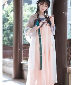 出租九夜汉服 刺绣对襟齐胸襦裙古风仙女装运动会入场抖音古装cos