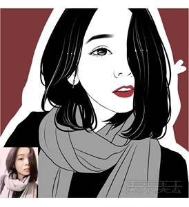 手绘头像酷黑白写实卡通人物q版形象真人照片漫画定制作