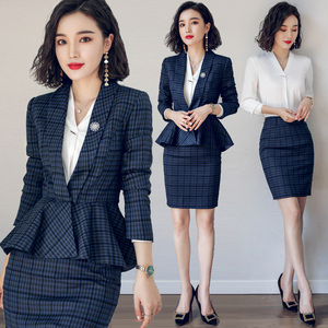 秋装空姐制服白领职业套装女商务女装中国营业厅教师面试工作服