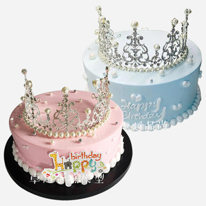 仿真蛋糕模型 皇冠女王生日蛋糕模型珍珠欧式假蛋糕摆设塑胶样品