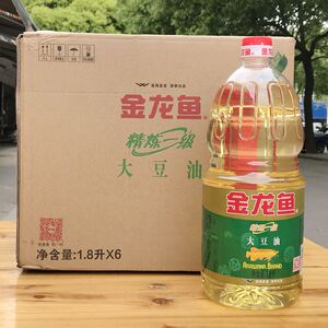 金龙鱼大豆油 精炼一级食用油蛋糕烘焙炒菜色拉油1.8l*6/瓶