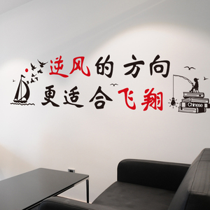 励志墙贴纸贴画公司文化墙办公室装饰正能量标语激励贴逆风的方向