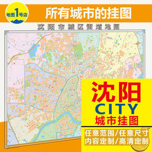 沈阳市城区街道交通地图挂图卫星楼盘图立体地形地貌2018高清定制