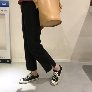 200斤胖mm最爱大腿粗的女生bf风宽松 显瘦大码直筒阔腿九分裤女秋