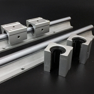 圆柱导轨直线光轴滑轨滑块sbr12 16 20 25 30 35 40光轴铝托滑台