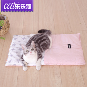 猫垫子不粘毛夏天猫咪凉席四季印花毯子猫坐垫猫垫子棉垫猫咪睡垫