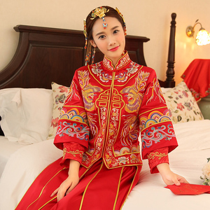 秀禾服新娘2018新款中式婚纱修身大码结婚嫁衣敬酒礼服秀和服春夏
