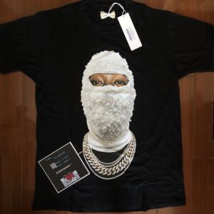 ihnomuhnit 18ss ihn怪奇物语 黑白蒙面人头像背后涂鸦tee