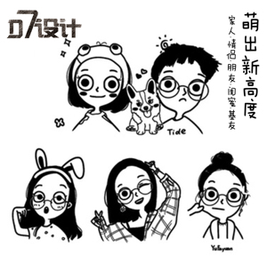 ins线条简约黑白搞笑简笔画卡通人物手绘头像刺青手稿纹身图制作