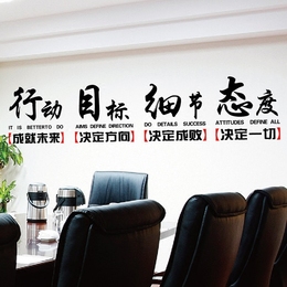 办公室会议室励志标语墙贴公司激励文化墙壁贴纸态度细节目标行动