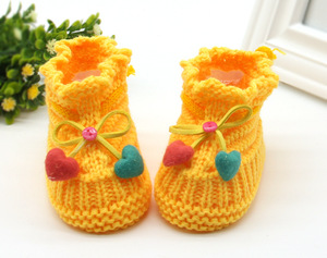 新生儿鞋子春秋0-3-6个月男女宝宝满月鞋毛线 span class=h>鞋袜 