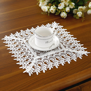 欧式蕾丝杯垫餐桌桌垫圆形方形隔热碗垫盘垫布艺茶杯垫子