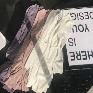 k姐自制 夏日凉凉 春季新品针织开衫中长款防晒衫4色显瘦外套女针织衫女