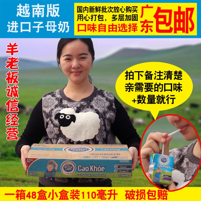 越南进口荷兰DUTCH LADY子母奶48盒x110ml四味各一排 饮品自选味