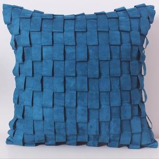 个性鹿皮绒手工褶皱创意样板房抱枕设计师靠垫套软装饰品cushion