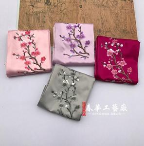 亏本促销苏州 span class=h>刺绣 /span>苏绣真丝围巾玉兰花出国礼品