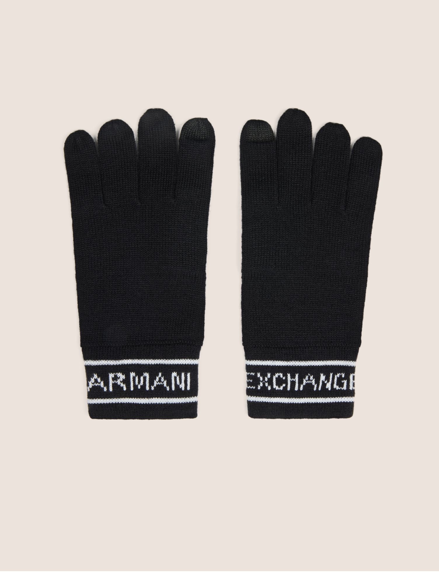 美国专柜正品代购2018新款男款ArmaniExchange字母边针织手套 2色