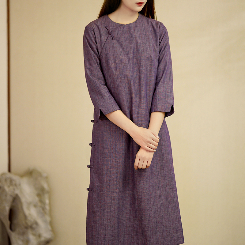 【晓庭】CVCCO原创品牌轻中式色织汉麻旗袍低调文雅