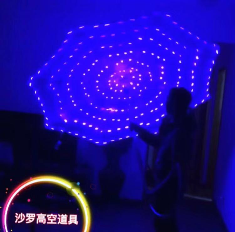 沙罗家正品高空LED吊伞杂技运动健身器材方形钢管舞