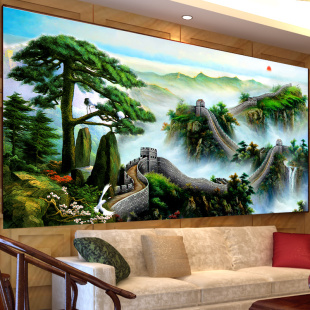 满钻贴钻画十字绣迎客松万里长城富贵绵延钻石画新款风景山水客厅 ￥