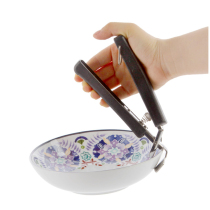 日本KM不锈钢防烫夹取碗器盘器厨房用品小工具防滑提盘器砂锅夹子