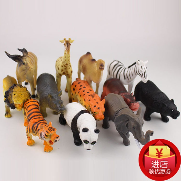 仿真橡胶野生农场动物模型玩具幼儿园认知儿童玩具教具套装
