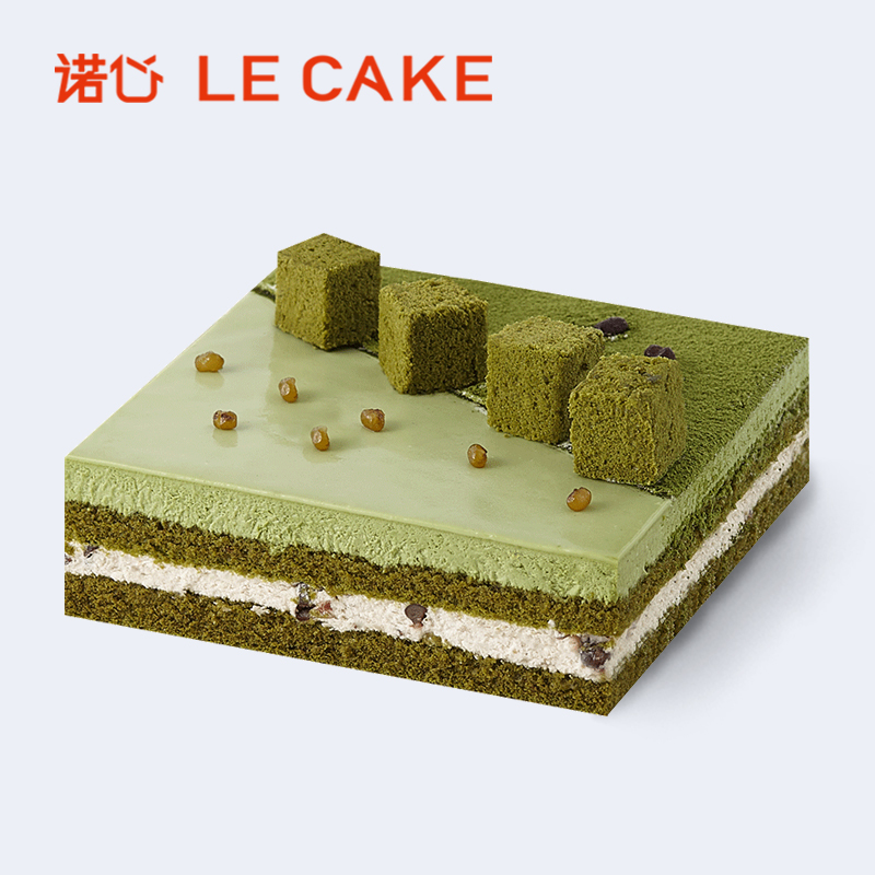 诺心LECAKE和风抹茶红豆奶油慕斯蛋糕生日创意上海北京等同城配送