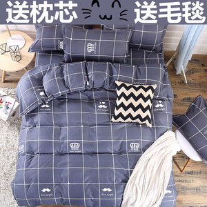 夏季床上用品四件套被单1.8m床单被套被子可爱卡通单人1.5三件套4三件套床单