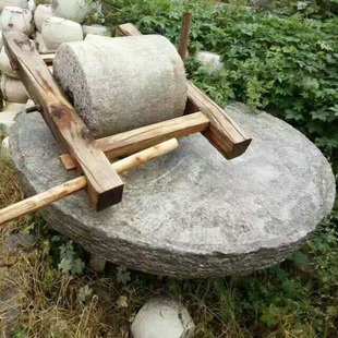农村老物件老农具老石磨石头碾子大茶盘碾盘磨盘驴拉磨老柱墩石器