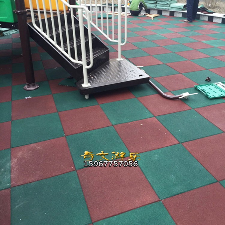 幼儿园橡胶地垫室外小区地胶加厚安全健身房广场户外防滑塑胶地板