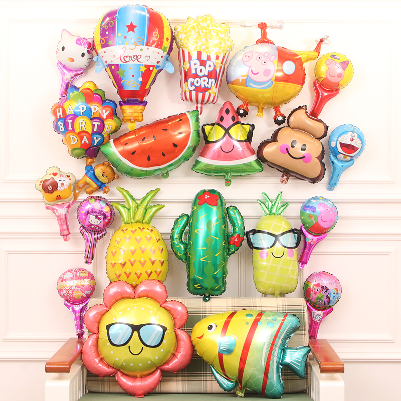 夏天水果 菠萝 西瓜 热气球铝膜 生日满月百日宴周岁派对布置气球