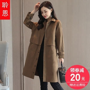 春季潮外套女中长款韩版薄款新款宽松单层bf休闲2018百搭chic风衣风衣