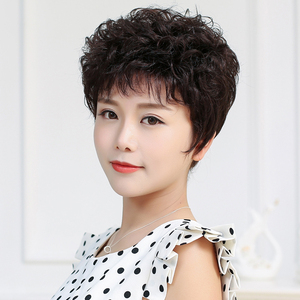  span class=h>真发 /span>假发女短发透气自然圆脸妈妈新款 span