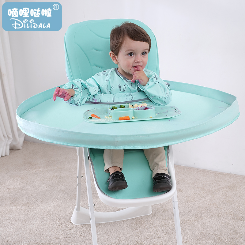 BLW自主进食宝宝自己吃饭防脏神器儿童喂食围兜托盘餐垫 餐椅围垫