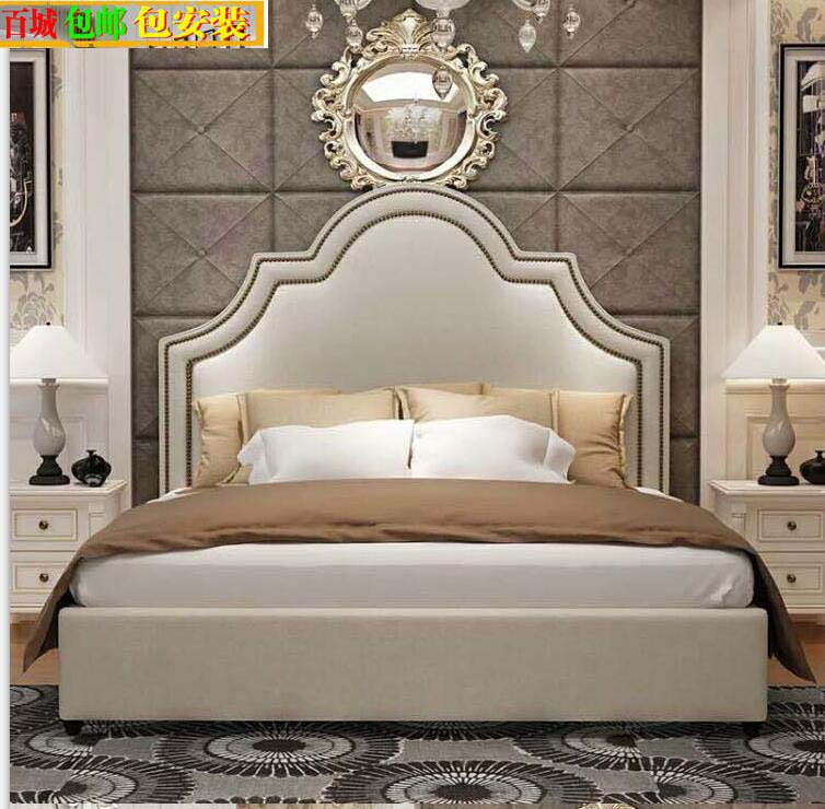 艾格布艺软床美式双人床现代简约婚床双人床1.8米主卧室家具