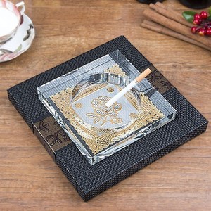 皮革水晶烟灰缸图片