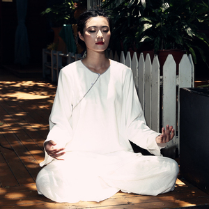 禅意女装居士瑜伽禅修茶服中式唐装改良汉服中国风棉麻复古上衣秋
