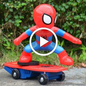 滑板蜘蛛侠玩具车翻滚特技充电动无线遥控汽车人抖音儿童玩具男孩