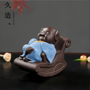 茶宠摆件精品可养紫砂猪图片