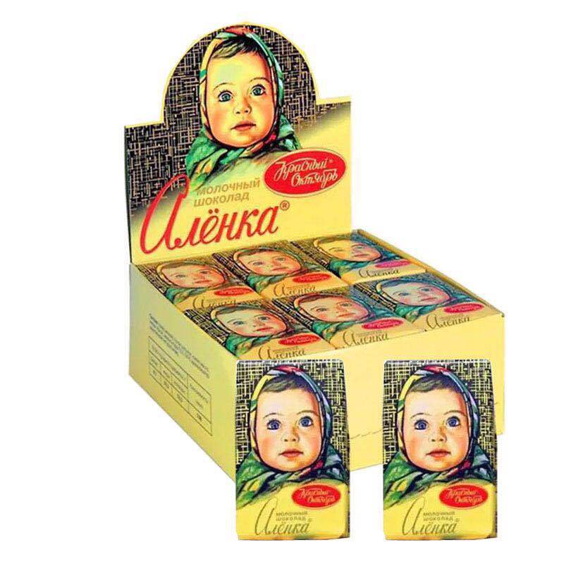 俄罗斯进口原装Alenka/爱莲巧品牌娃娃头牛奶巧克力630克零食食品