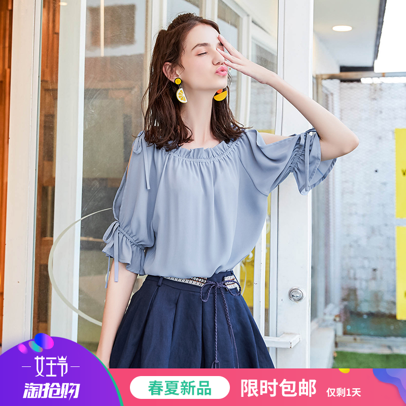 大码女装胖mm雪纺衫春夏2018新款微胖妹妹短袖上衣遮肚子显瘦藏肉春夏大码女装