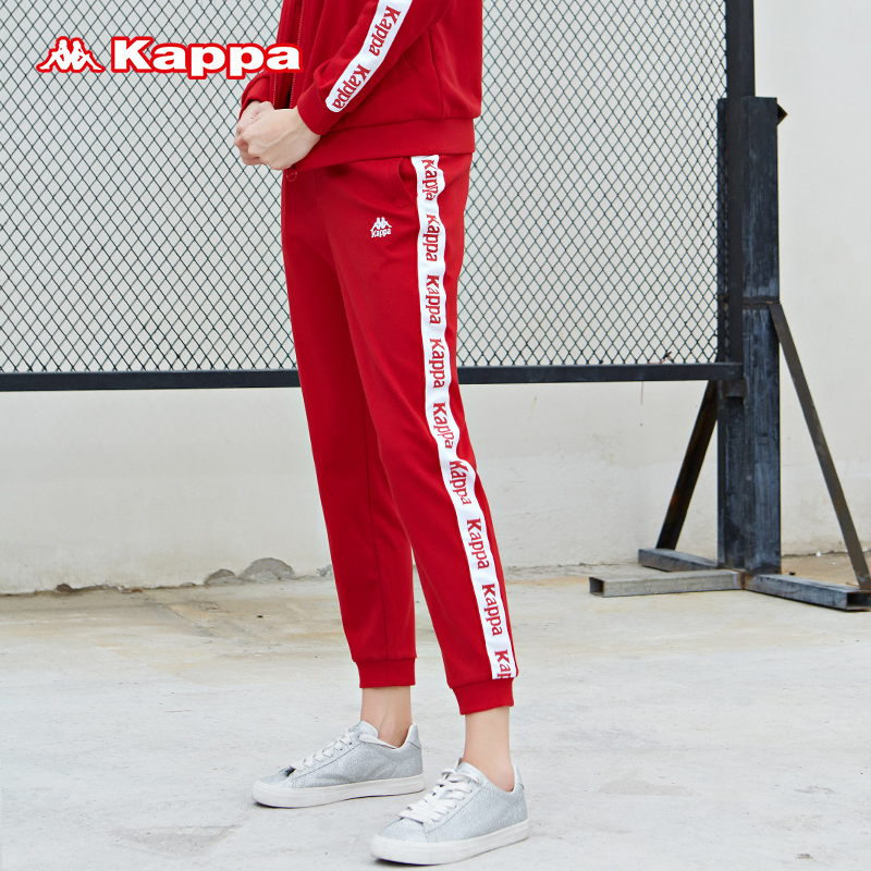 KAPPA卡帕女串标运动长裤休闲裤卫裤小脚裤|K0862AK65D