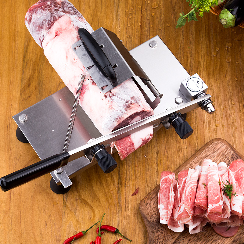 不锈钢羊肉卷肥牛切片机家用手动小型爆切牛肉削冻肉刨肉片机神器