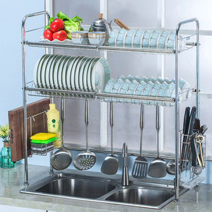 304不锈钢碗架水槽沥水架厨房置物架用品用具收纳架洗碗池碗碟架