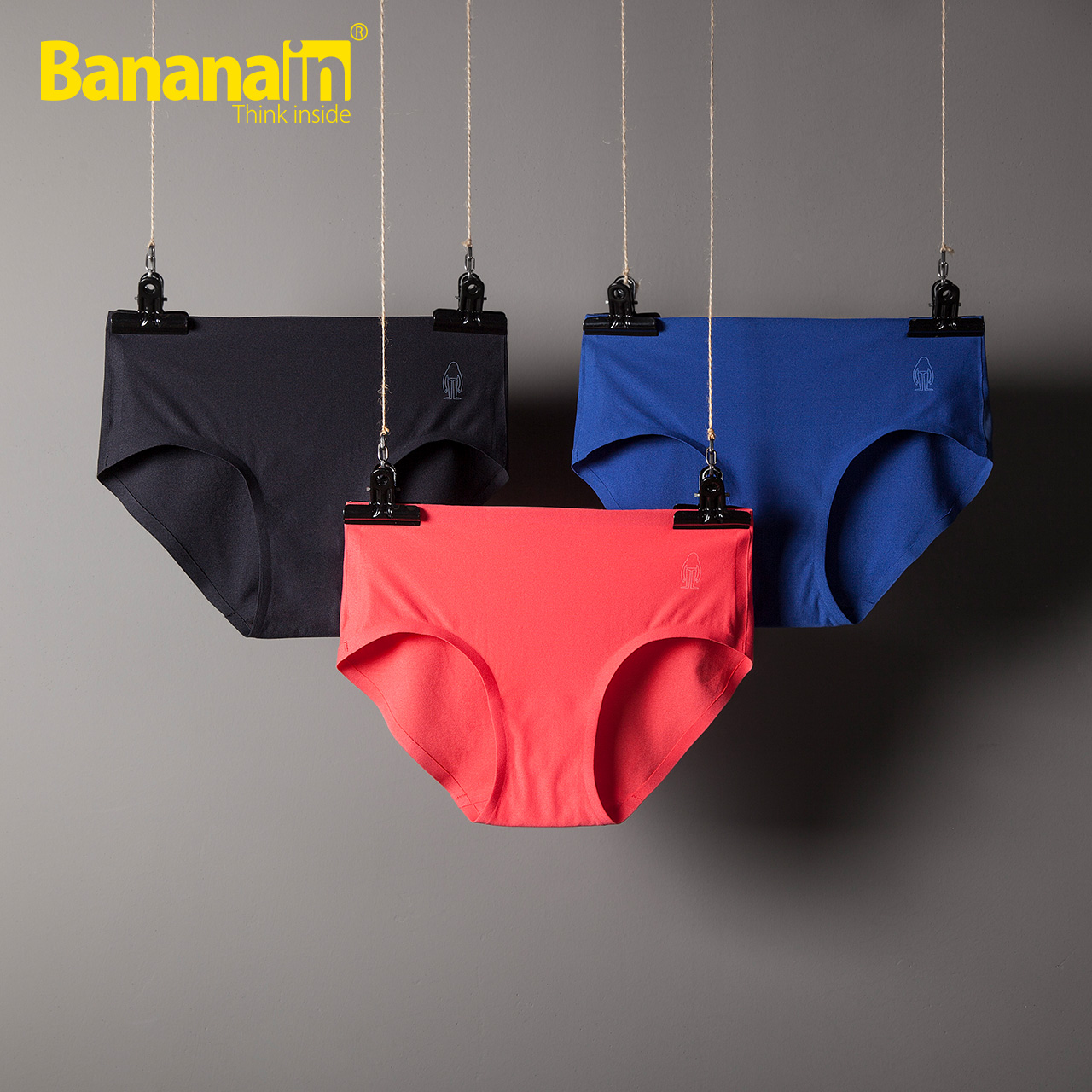 3件Bananain蕉内700E一片式纯棉里衬中腰三角裤无痕运动女士内裤