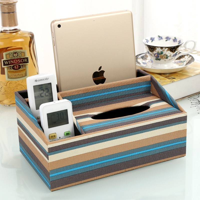 欧式纸巾盒客厅创意抽纸盒多功能桌面遥控器收纳盒家用餐巾纸抽盒