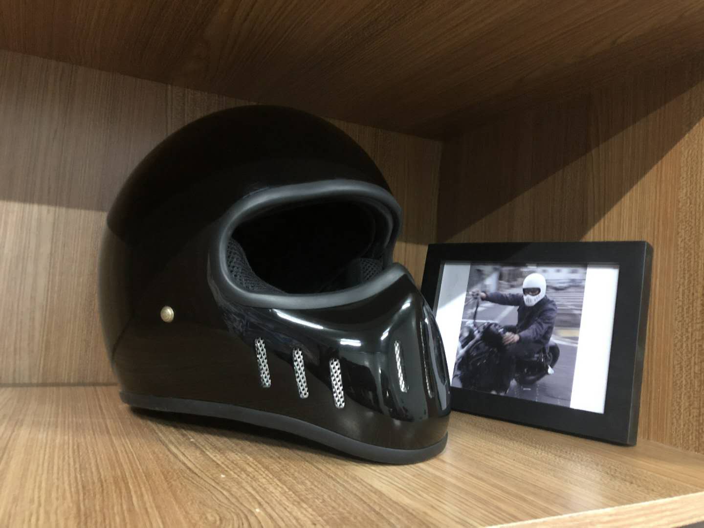 高档[日本品牌]TT&CO汤普生 复古哈雷摩托车头盔全盔TT02猪鼻盔送