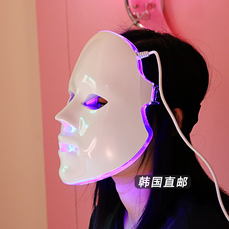 LED面罩彩光面膜家用脸部 红蓝光祛痘印排毒美容院仪器光子嫩肤仪
